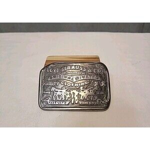 Levi Strauss & Co. Belt Buckle Original Riveted Vintage 80s Distressed Aged Worn